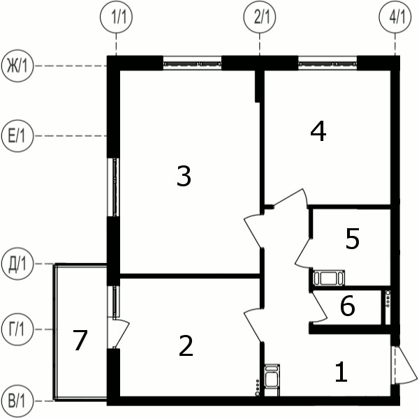 2-комнатная квартира 54.34 м2, 5-й этаж